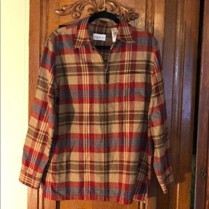 Villager A Liz Claiborne Company Plaid Zip-up